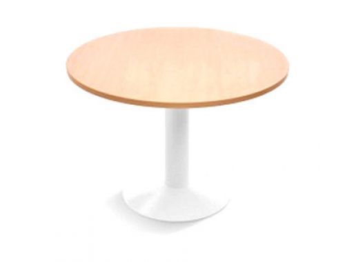 Mesa de reuniao rocada meeting 3005atw04 estrutura coluna aco branco tabuleiro em madeira branco 100 cm diametro , Rocada , 150715 , 8427951300560